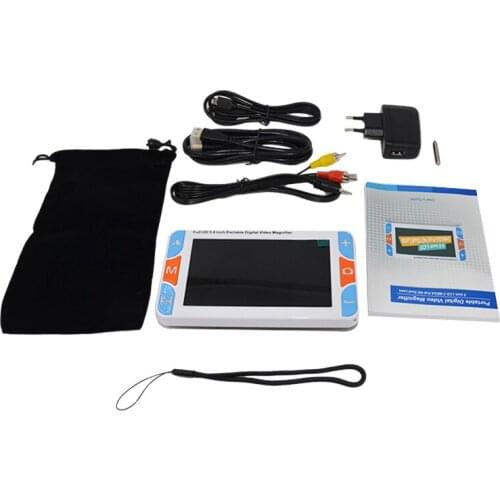 RS500S Portable 5" 3X-48X LCD 800X480 Video Digital Magnifier Reading Aid For Low Vision USB Cable Playback On Computer
