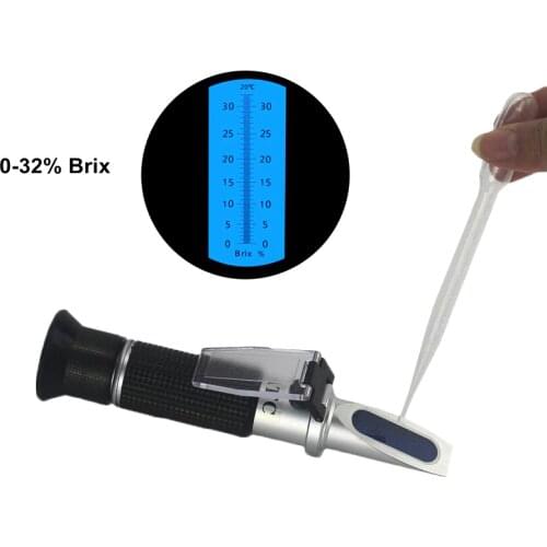 Refractometer Sugar Portable Brix Refractometer Optical Tools ATC Refratometro 0-32% Brix Tester No Retail Box