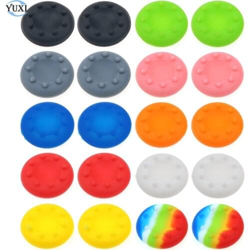 YuXi 4pcs Silicone Thumb Stick Grips Cap For PS4 Pro Slim For PS3 controller Thumbstick Cover For Xbox 360 One Gamepad