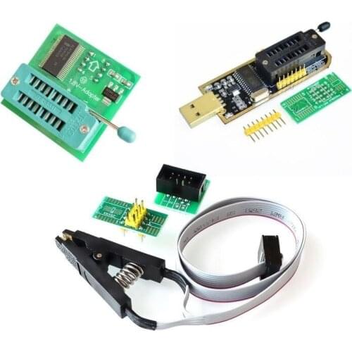 CH341 Series EEPROM Flash BIOS USB SOP8 Test Clip For EEPROM programming+2 adapters 1.8V adapter for Iphone or motherboard