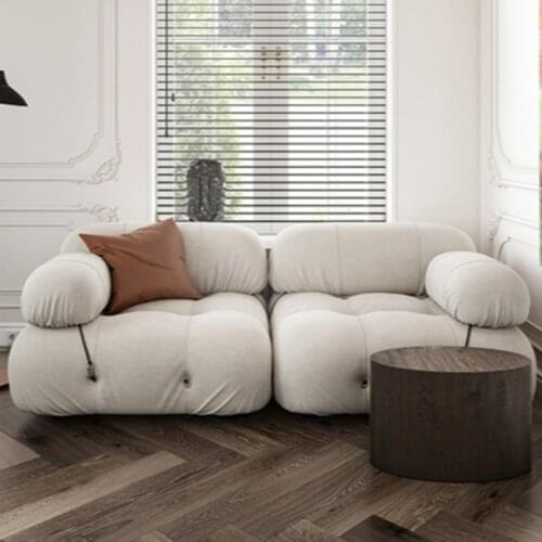 Cloth sofa living room light luxury small house type Nordic modern net red double Italian three person module