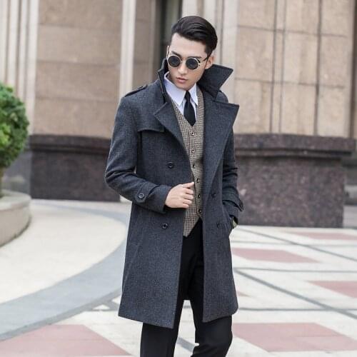 New arrvial Wool fashion coat medium-long trench large outerwear male plus size S M L XL 2XL 3XL 4XL 5XL 6XL 7XL 8XL 9XL