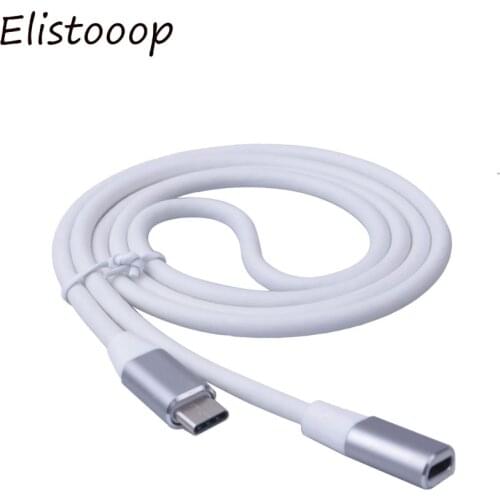 Elistooop Type C to Type c USB 3.1 Male to USB-C Female Extension Data Cable Extender Cord 1m For Macbook
