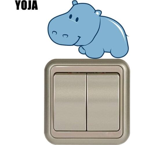 YOJA Vector Hippo High-quality Switch Decor Living Room Bedroom Wall Personalized Sticker 8SS1215