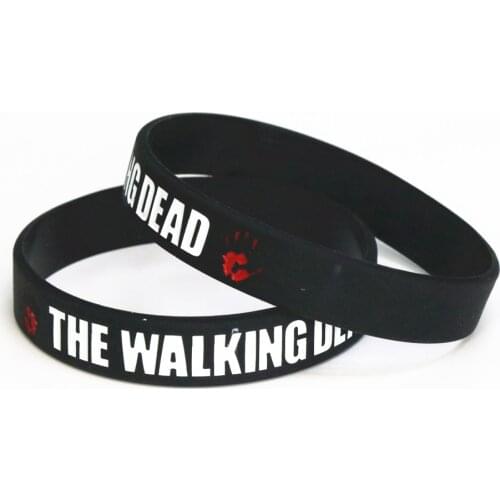 1PC New Design Movies The Walking Dead Silicone Wristband Black Silicone Rubber Bracelet&Bangles Band Movie lover Gifts SH122