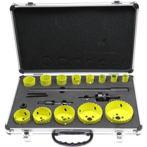 19pcs/Set Bimetal Metal Hole Opener Concrete Saw Electric Hollow Core Drill Bit Shank Cement Stone Wall Air Conditioner
