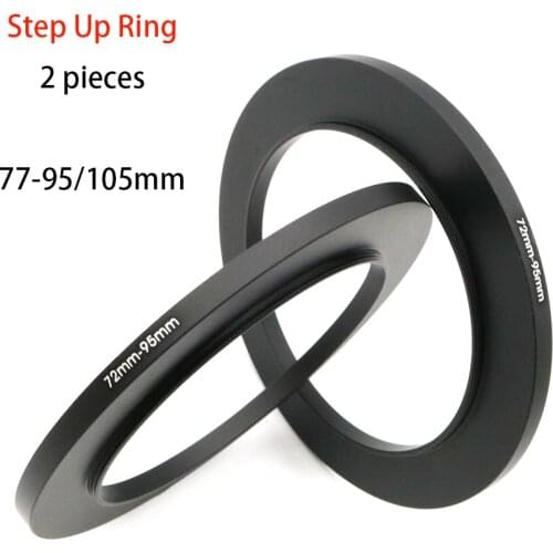 2-pieces Metal Step Up Ring Filter Adapter Ring ,72-95 / 105 mm