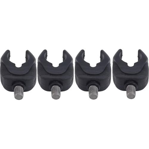 4Pcs Fishing Rod Rest Head Carp Fishing Tackle Tools Silicone Rod Holder Gripper Grips Fishing Accessories Black S