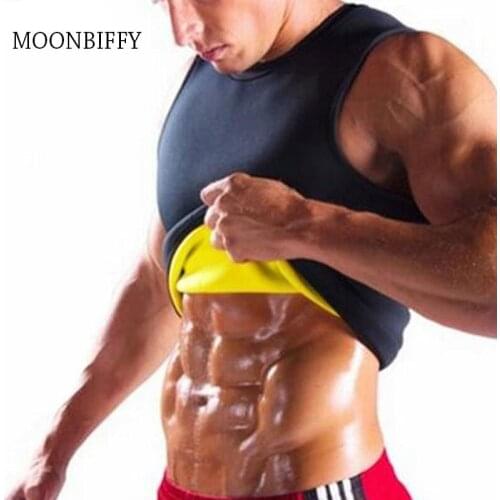 5XL Men Black Neoprene Weight Loss Body Shapers Vest Sweat Slimming Fitness Waist Tops Shapwear Shirts Plus Size