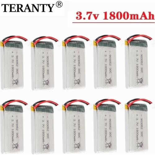 1-10pcs 3.7v 1800mAh Lipo Battery for KY601S SYMA X5 X5S X5C X5SC X5SH X5SW M18 H5P H11D H11C RC Drone Spare Parts