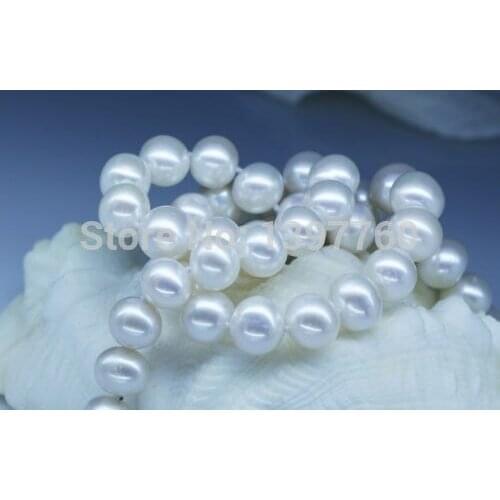 Free shupping .193 HUGE AAA 10-11MM AUSTRALIA SOUTH SEA WHITE PEARL NECKLACE ()