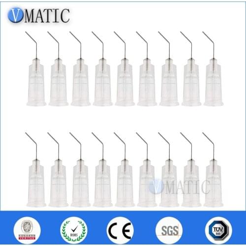 Free Shipping 27G Clear 0.5'' Tube 45 Degree Bend Bent Luer Lock Stainless Steel Glue Dispensing Needle Tips 1/2 Inch