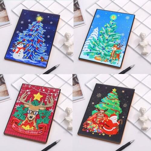 5D DIY Special Shaped Diamond Painting Christmas Gift Cartoon A5 Notebook Cross Stitch Embroidery Sketchbook Drawing Book