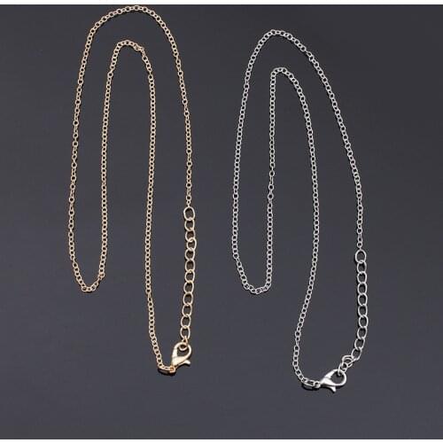 SEA MEW 20PCS 51cm Total Length Chain KC Gold Rhodium 2mm Loops Finished Chain For Jewelry Making