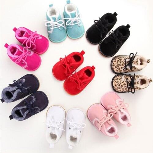 Citgeett Newborn Infant Baby Boy Girl Winter cOTTON Warm First Walker Crib Lace Up Shoe Toddler Prewalker Autumn Boots 0-18M