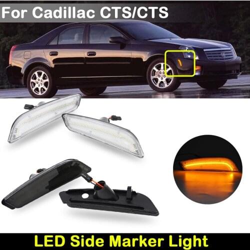 FOR Cadillac CTS CTS V 2003-2007 Clear Lens or Smoked Lens Car front Amber LED side marker lamp Turn Signal Light