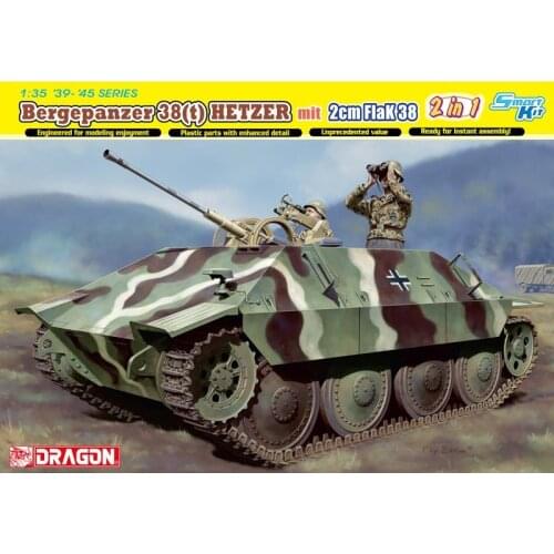 DRAGON 6399 1/35 Bergepanzer 38(t) HETZER mit 2cm FlaK 38 - Scale model Kit