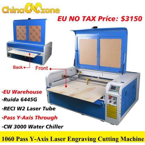 NO TAX 100W co2 Laser Cutting Engraving Machine RECI Tube1060 X/Y Axis For Wood Acrylic 1000*600mm Laser Engraving Cutting