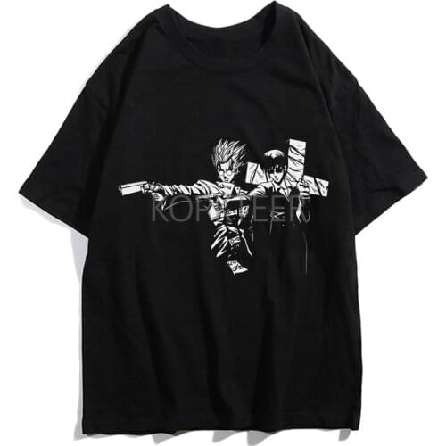 Trigun Nicholas D Wolfwood Vash The Stampede Harajuku T-Shirts Men Women Graphic Painting Ullzang Cartoon 90s Vintage T-shirts