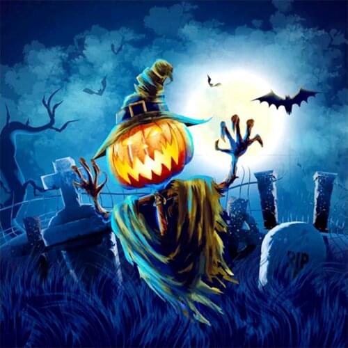 Halloween Pumpkin Scarecrow Diamond Painting Round Full Drill Nouveaute DIY Mosaic Embroidery 5D Cross Stitch Home Decor Gifts