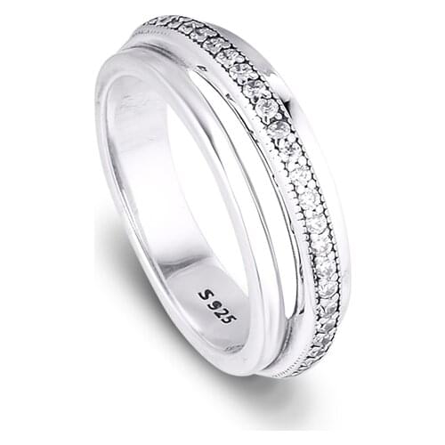 CKK Silver 925 Jewelry Triple Band Pavé Ring For Women Fashion Gift Sterling Silver Original Ring
