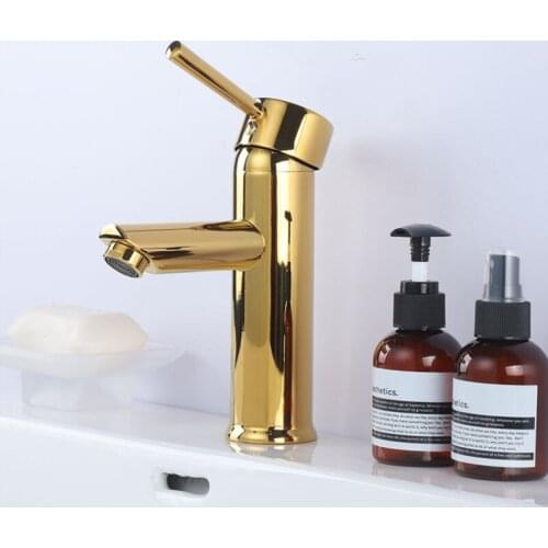 Waterfall Basin Faucet Bathroom Sink Tap Brass Gold New single lever bathroom Water mixer crane Hot and Cold