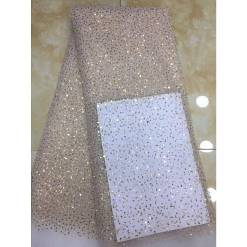 Good looking beaded African lace fabric embroidered french tulle lace fabric ZH-1524 with sequins