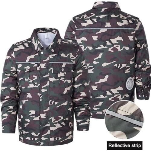 Outdoor Jackets with USB Fan Charging Cooling Coat Breathable Waistcoat Air-Conditioning Casual Clothing Outerwear Lightweight