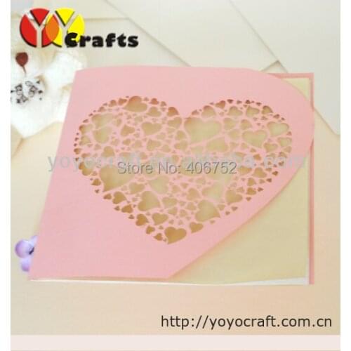 Laser cut bengali wedding invitation card, pink wedding invitation card lace