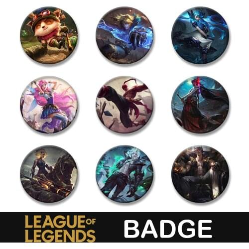 League of Legends Champion Badge LOL Character Brooch Gwen Viego Teemo Rell Samira Yone Hot Game Cloth Backpack Decoration Gifts