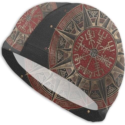 Mens Ragnar Swim Caps Vegvisir Viking Compass Black And Red L Bath Hats Swimwear For Swim Pools