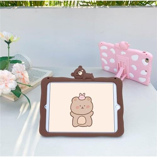 For Huawei Honor 5 8 Inch Kids Cute Cartoon Soft Silicon Capa Adjust Stand Cover for Huawei Honor 5 8'' Funda Tablet Case Coque