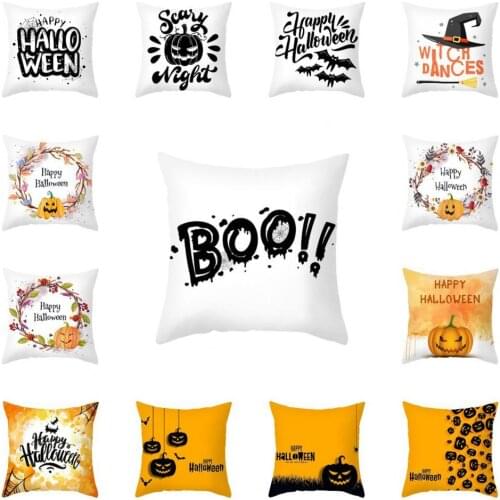 Halloween Cushion Cover Eco-Friendly Cartoon Pattern Comfortable to Touch Skin-Friendly Christmas Throw Pillow Cushion Cover