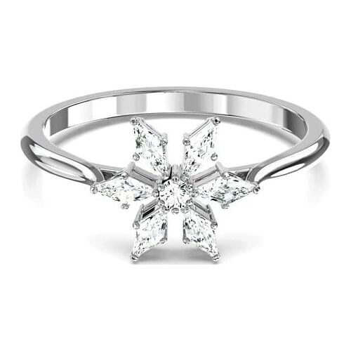 2021 new little flower White Crystal Ring for an engagement gift Elegant romantic