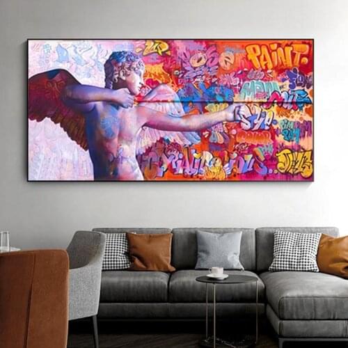 Goddess of Love Cupid Vaporwave Sculpture Posters Graffiti Art Canvas Paintings Prints Ancient Greece Pictures for Living Room