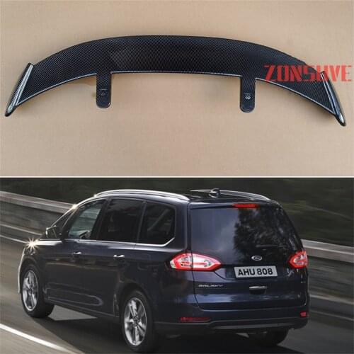 Use For 2011-2020 Ford Galaxy Spoiler ABS Plastic Carbon Fiber Look Hatchback SUV Roof Rear Wing Body Kit Accessories