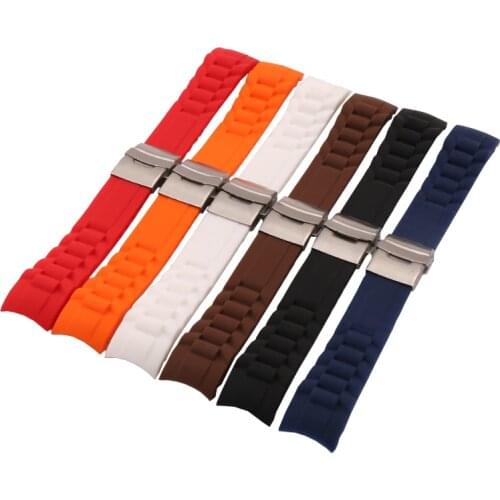 Selling!! New Waterproof 6 colors Silicone Rubber Watch Wrist watch Strap Band Replacement 22mm 20mm 10,000 LB Rating radian