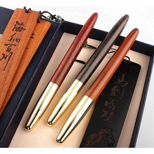 High quality vintage wood fountain pen luxury antique pens for writing school office drawing ink brass