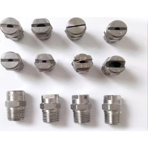 Stainless steel spray nozzle high pressure washing nozzle 65 95 110 top angel flat fan shape car washer gun nozzle