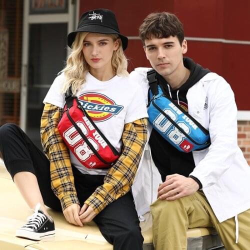 Trend Unisex Waist Pack Streetwear Chest Bag Belt Phone Pouch Nylon Messenger Bag Man Fashion Shoulder Pouch Hip Fanny Pack