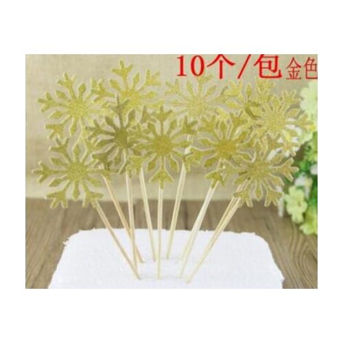 Party Favors Hot Sell 10pcs/lot Shining Snow Cupcake Toppers Birthday Frozen Christmas Party Decorations