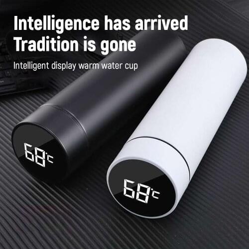 Smart Insulation Cup Water Bottle Led Digital Temperature Display Stainless Steel Thermal Mugs Intelligent Insulation Cups 500ML