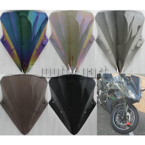 For 2017 2018 2019 Kawasaki Ninja 650 ER-6F ER6F Motorcycle Windshield Windscreen Wind Screen Glass Black Iridium