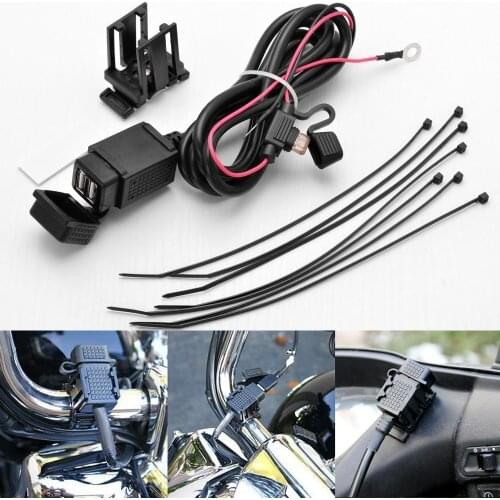 Motorcycle 12V 2USB Mobile Phone Power Supply Port Socket GPS Charger Waterproof