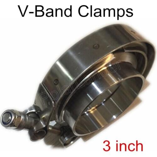 Great quality V-Band Kit Heavy Duty Clamp Flange 3" inch Set for Exhaust Downpipe Turbo Dump Pipe