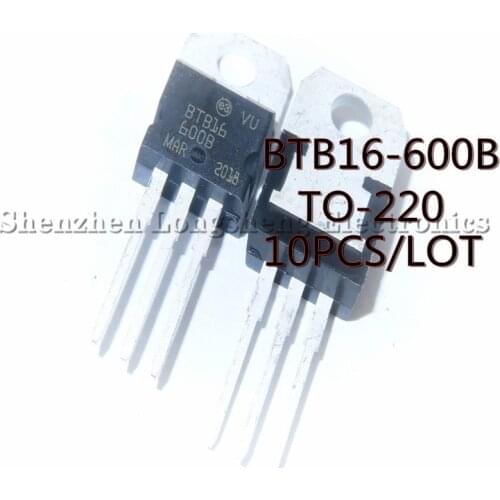 10PCS/LOT New BTB16-600B BTB16 TO-220 16A/600V two-way thyristor