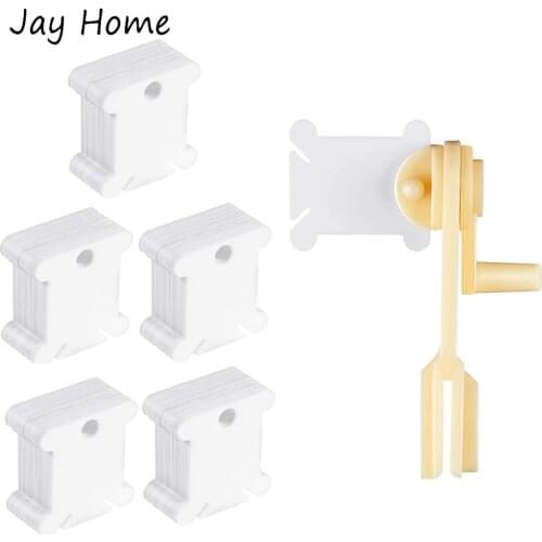 50Pcs Plastic Floss Bobbins Thread Cards with Floss Winder for Craft DIY Embroidery Sewing Storage Cross Stitch Thread Holder