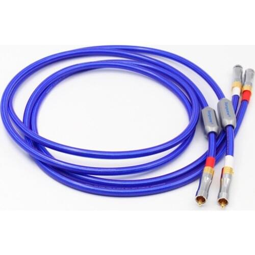 Audiophile Grade HiFi RCA Cable Hi-end 4 Core Oxygen-Free Copper Silver-Plated Dual RCA Audio Line