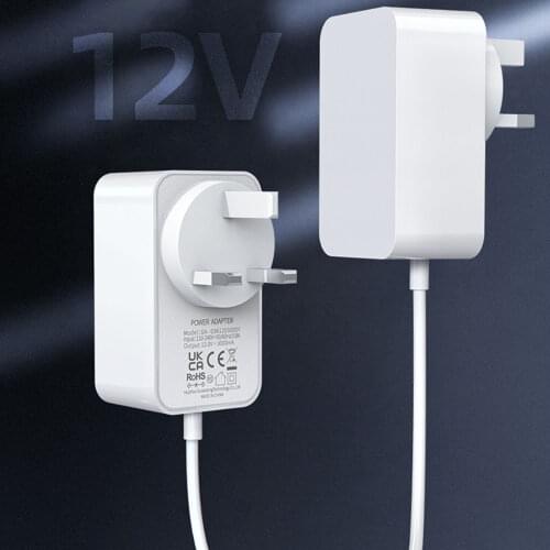 Power Adapter 12V 2A DC Power Supply for Wireless Router Audio Device Video Equipment UK Plug