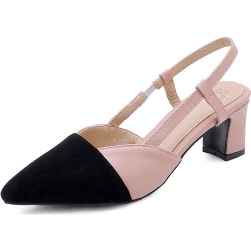 Big Size 11 12 13 14 15 16 17 high heels sandals women shoes woman summer ladies Colouring Rough heel Pointed Roman style